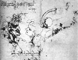 One of Leonardo's early sketches